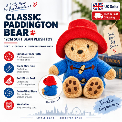 Paddington bear soft toy 12cm - bear,